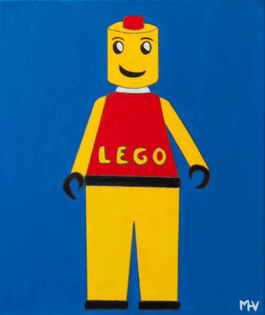Mister lego man, acrylic painting