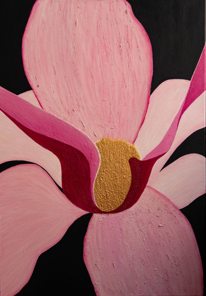 Magnolia flower, mixedmedia painting