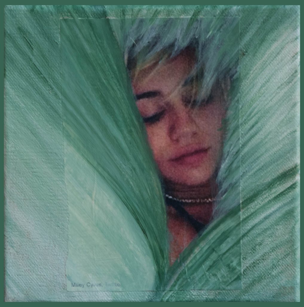 Surprising Miley Cyrus, mixedmedia painting