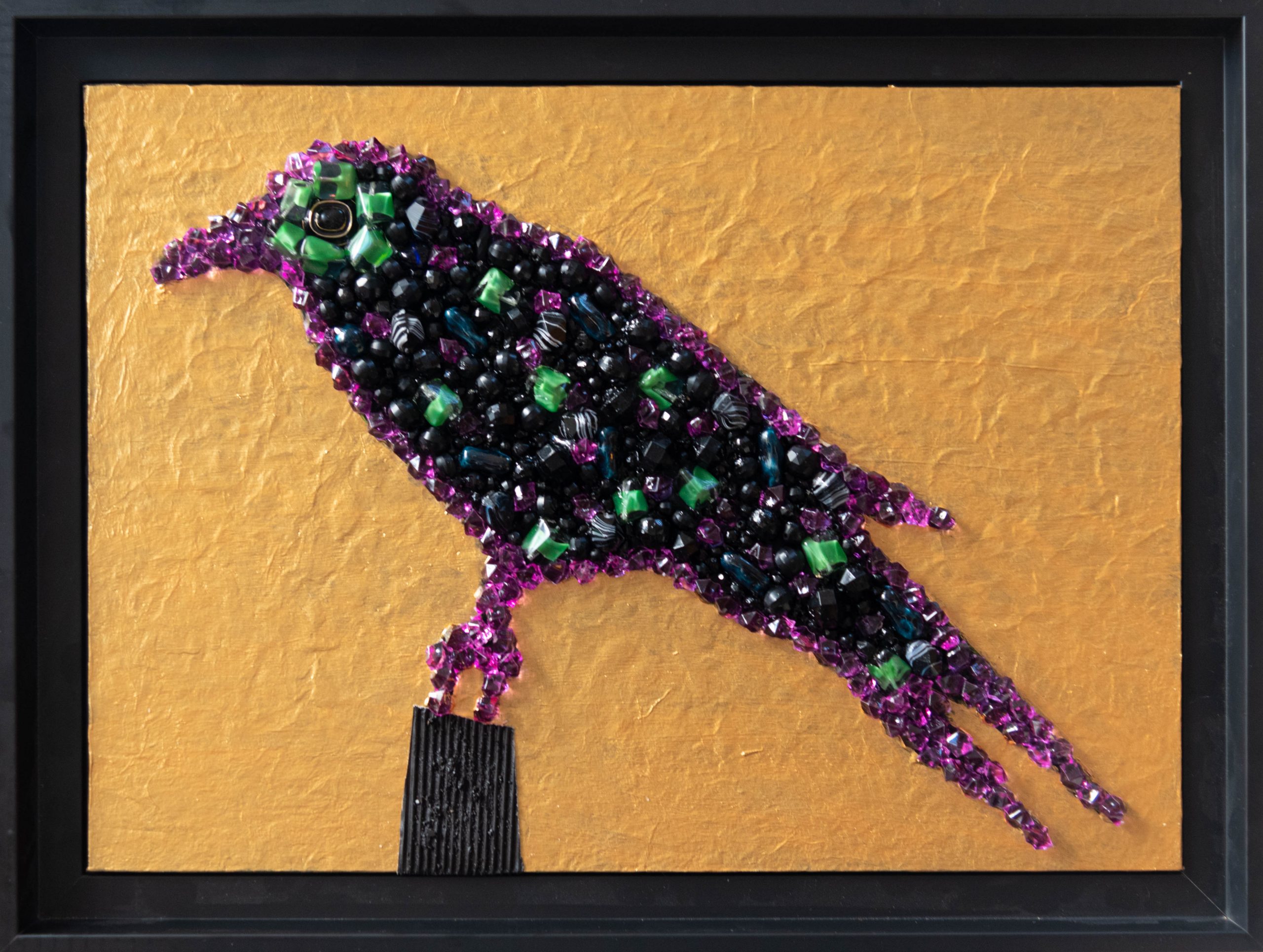 The raven who stole the jewels. Mixed media painting.