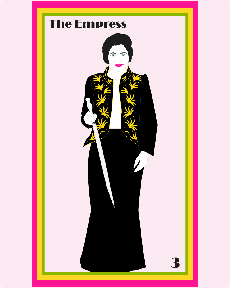 Major arcana number 3, the empress, tarot card