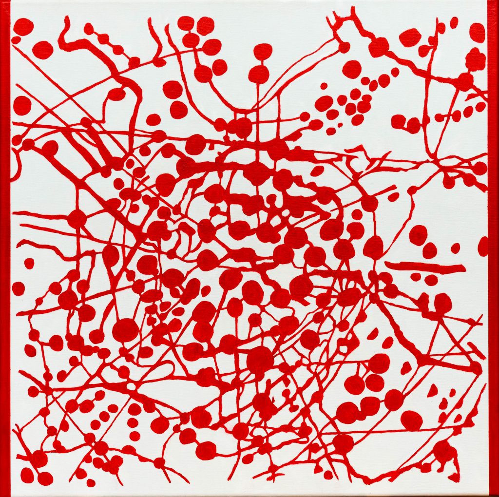 Marcel Proust sentence, acrylic painting