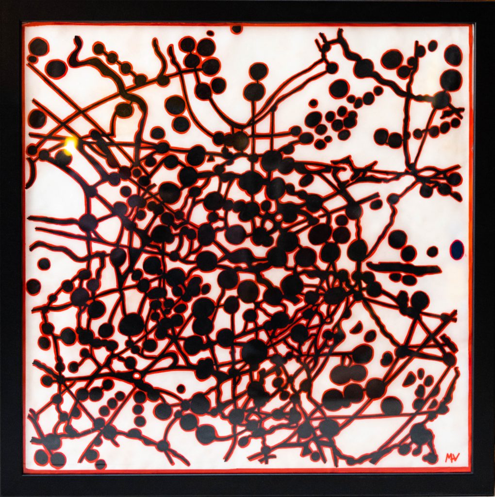 Marcel Proust sentence, mixed media painting