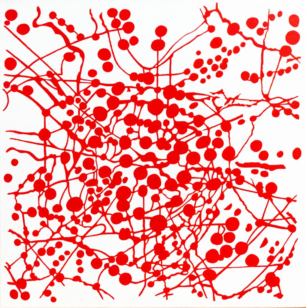 Marcel Proust sentence, acrylic painting