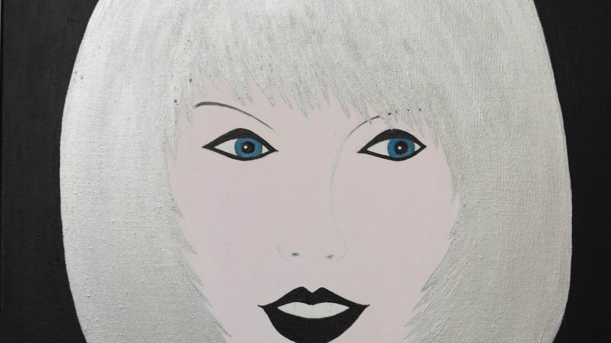 Taylor Swift, the silver girl, acrylic painting