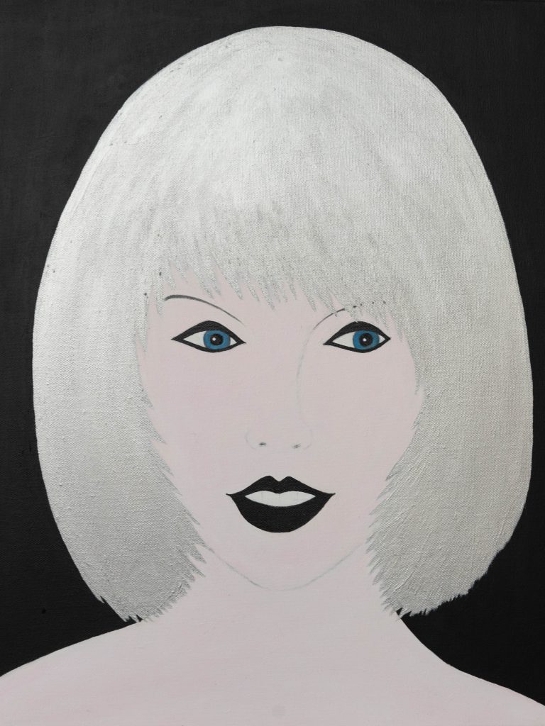 Taylor Swift, the silver girl, acrylic painting
