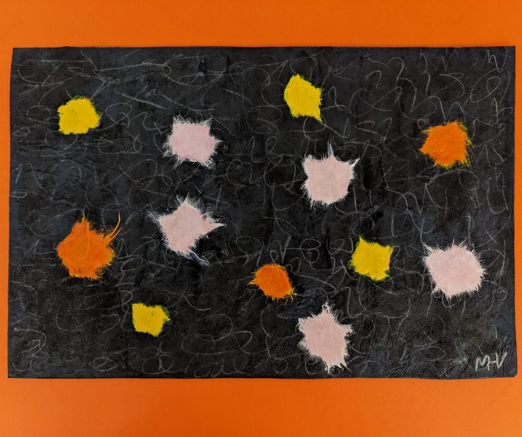 mixed media painting, roses