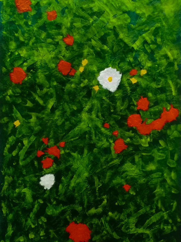 Grenadiers, mixed media painting