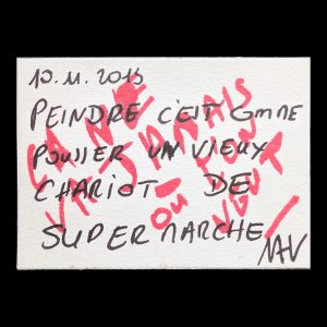 Painting is like pushing an old supermarket trolley. Card